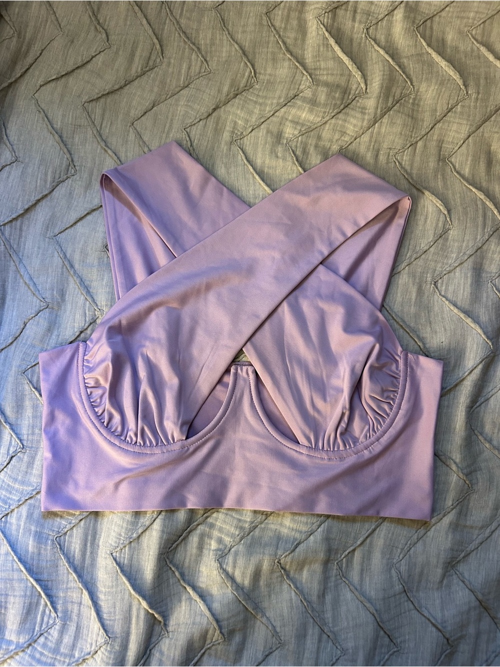 Lilac Cross-Front Support Crop Top